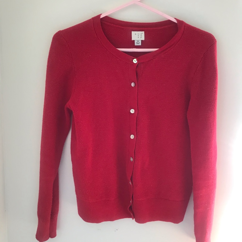 A new day red cardigan size xs
